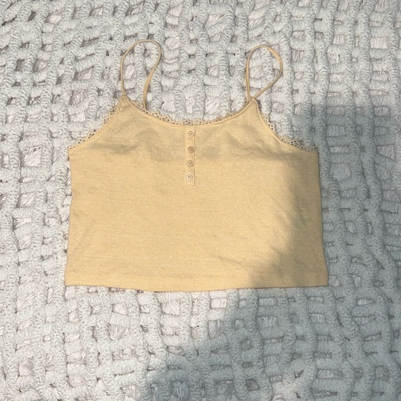 (M) Pacsun Yellow Crop Tank-Top - Picture 1 of 4